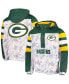 Фото #2 товара Men's White, Green Green Bay Packers Thursday Night Gridiron Raglan Half-Zip Hooded Jacket