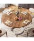 Round Dining Table for 4, 47-Inch Kitchen Table with Metal Base, Farmhouse Wood Dinner Table Coffee Table for Kitchen, Dining Room, Cafe