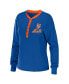 Фото #3 товара Women's Royal New York Mets Waffle Henley Long Sleeve T-shirt