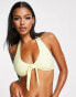 NA-KD knotted bikini top in yellow