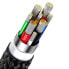 Flash Series II kabel USB-C Iphone Lightning microUSB 100W 1.5m czarny