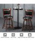 Set of 2 24'' Swivel Counter Stool Wooden Dining Chair