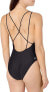 Фото #2 товара Volcom 261190 Women's Simply Solid Black One Piece Swimsuit Size Small