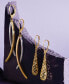 Lattice Work Elongated Teardrop Leverback Drop Earrings in 10k Gold