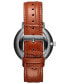 ფოტო #3 პროდუქტის Men's Legacy Slim Automatic Tan Leather Watch 42mm