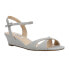 Фото #2 товара Nina Flora Glitter Wedge Dress Womens Silver Dress Sandals FLORA-YY-045