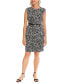 ფოტო #3 პროდუქტის Petite Crewneck Sleeveless Sheath Dress