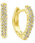 ფოტო #1 პროდუქტის Diamond Square Hoop Earrings (1/6 ct. t.w.) in 10k Gold