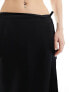 COLLUSION satin wrap slip skirt with tie waist in black