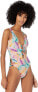 Фото #1 товара Bar 3 259832 Women's Brand Strappy Plunge One Piece Swimsuit Size Large