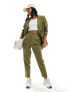 Фото #1 товара Miss Selfridge Petite high waist cigarette trouser in khaki