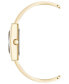 Фото #3 товара Women's Quartz Gold-Tone Alloy with Black Enamel Bangle Watch, 20.5mm