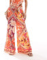 River Island co-ord palazzo trouser in orange scarf print