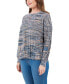 ფოტო #3 პროდუქტის Studio Women's Patchwork Spacedye Long Sleeve Sweater