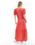 Miss Selfridge tiered maxi tea dress in red polka dot print Gepunktetes, S - EU 36-38 - фото #4