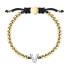 LE PETITE STORY Boules Letter V bracelet Black / Golden - фото #2