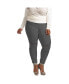 Women's Plus Size Curvy-Fit Lace Inset Pull-On Ponte Legging