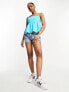 Фото #7 товара Monki strappy square neck smock sun top in light blue