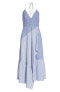 Фото #3 товара Tibi 187296 Women's Color block Collage Stripe Halter Dress Blue Sz. 12