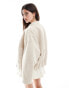 Vila oversized boucle bomber jacket in cream