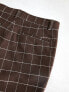 Фото #7 товара ASOS DESIGN skinny wool mix smart trousers in chocolate brown window check