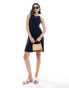 Фото #1 товара Vero Moda knitted racer swing dress in navy