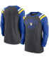 Фото #1 товара Men's Heathered Charcoal, Royal Los Angeles Rams Tri-Blend Raglan Athletic Long Sleeve Fashion T-shirt