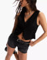 Фото #4 товара ASOS DESIGN Petite – Locker geschnittene Jeansshorts in verwaschenem Schwarz