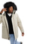 Фото #1 товара Hollister all weather faux fur trim hooded parka in stone