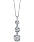 ფოტო #1 პროდუქტის Diamond Three Stone Drop Pendant Necklace (1/2 ct. t.w.) in 14k Gold or White Gold