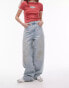 Topshop high rise Baggy jeans in sunshine bleach with mud marks