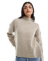 Фото #1 товара Abercrombie & Fitch high neck jumper in light grey