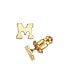 ფოტო #13 პროდუქტის 14K Gold-Dipped Initial Button Earrings