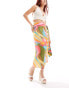 Never Fully Dressed Jaspre wrap midaxi skirt in abstract print