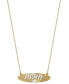 Cubic Zirconia MOM Script Radiant Disc 18" Pendant Necklace in 18k Gold-Plated Sterling Silver, Created for Macy's