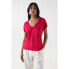 ფოტო #1 პროდუქტის SALSA JEANS Fringe Detail short sleeve v neck T-shirt