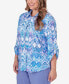 Фото #5 товара Plus Size Summer Breeze Zig Zag Button Down Blouse