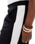 Yours stripe side trousers in black