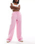 Фото #4 товара Stradivarius oxford cotton pull on trouser in baby pink