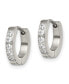 Stainless Steel Polished with CZ Hinged Hoop Earrings