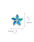 ფოტო #3 პროდუქტის Blue Created Opal Inlay Petals Flower Stud Earrings For Women For Sterling Silver