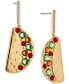 ფოტო #1 პროდუქტის by Nadri 18k Gold-Plated Pavé & Multicolor Crystal Taco Drop Earrings