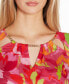 Women's Abstract Floral Cutout Detail Top