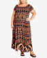 ფოტო #1 პროდუქტის Plus Size Raelynn Border Maxi Dress