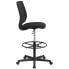 Фото #1 товара Ergonomic Mid-Back Mesh Drafting Chair With Black Fabric Seat And Adjustable Foot Ring