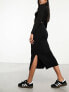 Фото #1 товара Pieces knitted midi skirt in black