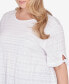 ფოტო #2 პროდუქტის Plus Size Decorative Smocked Knit Top