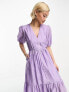 Фото #3 товара & Other Stories tiered volume maxi dress in lilac