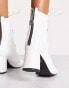 Фото #2 товара Love Moschino lace up boots with zip back in white