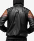 Фото #2 товара Men's Grainy Polyurethane Hooded Jacket with Faux Shearling Lining